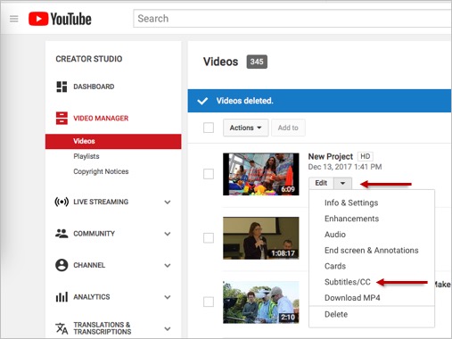 screenshot of Youtube indicating alternate edit button