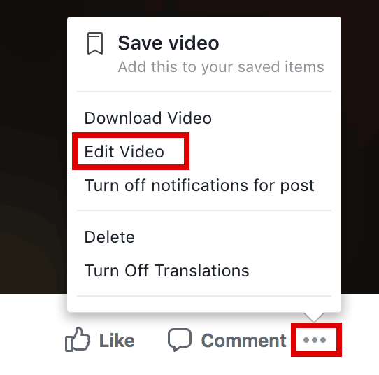 Edit Facebook Video icon