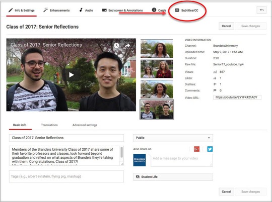 screenshot of Youtube indicating subtitles/cc button