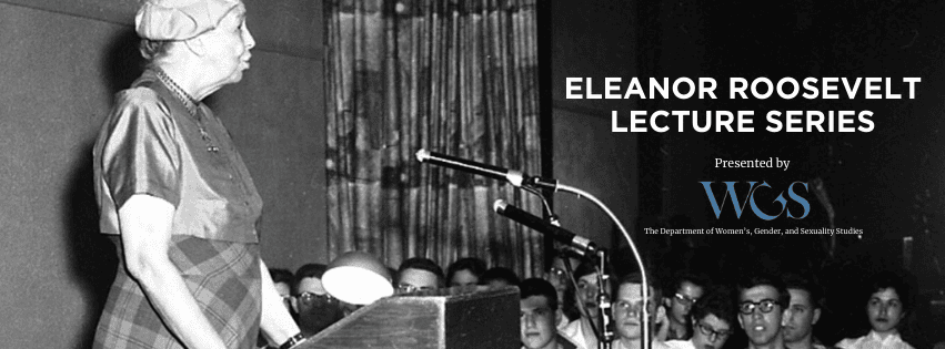 First Lady Eleanor Roosevelt lectures to Brandeis students during a 1959 visit to campus.