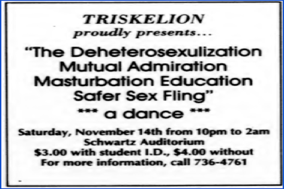 An advertisement from the Justice for the event, presented by Triskelion.
