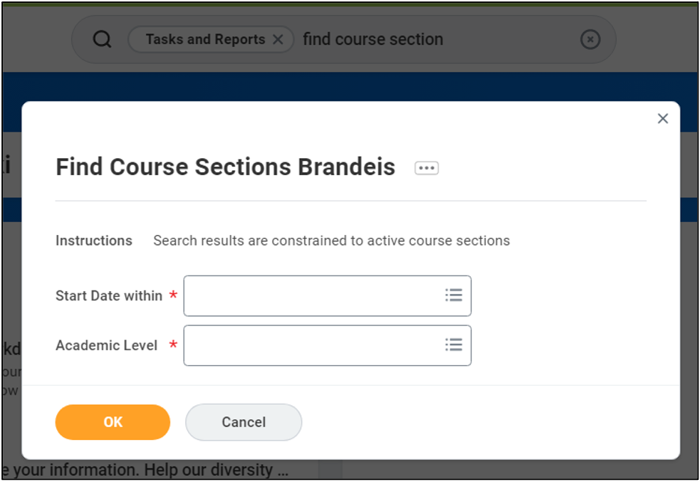 Workday report prompts dialog box