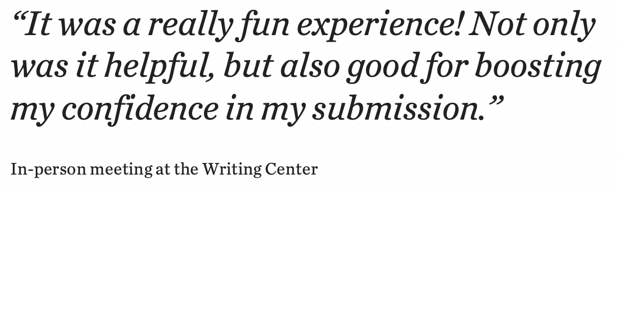 What students are saying about the Writing Center
