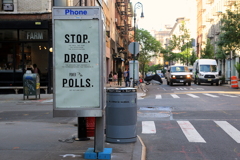 stop drop to the polls image in city