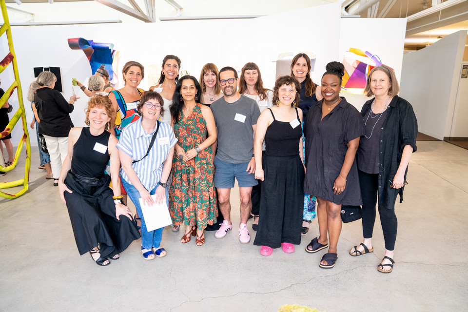 Artists, Staff and Guests at opening of Kniznick Gallery "A Gathering: Gardens, Portals, Protests"