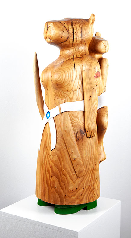 Wooden statue created by Donna Dodson