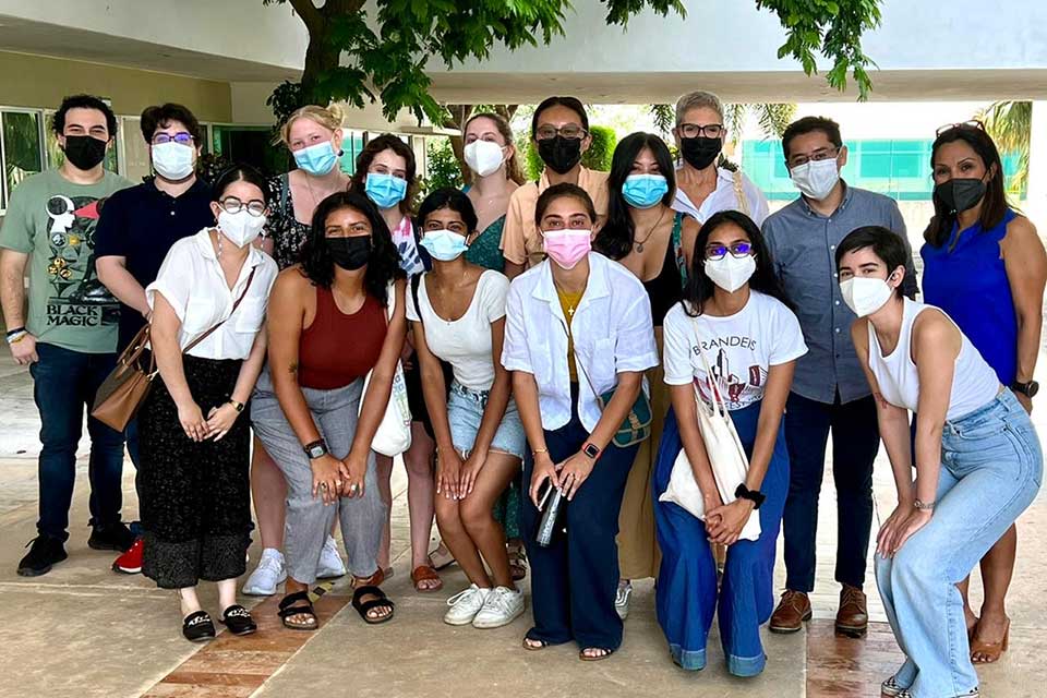 A group of students wearing masks