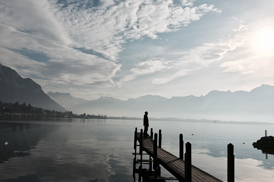 lake and mountains