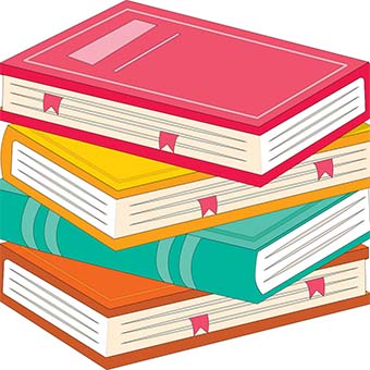 Drawing of a stack of books