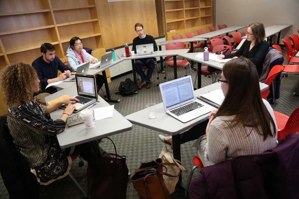 Students in a circle.