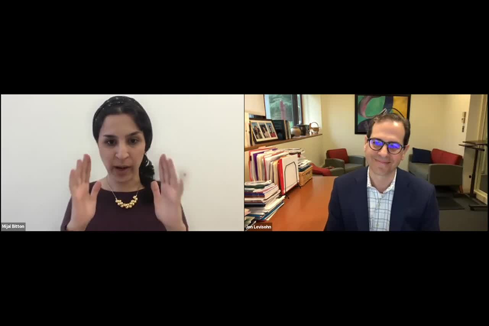 Mijal Bitton and Jon Levisohn on a Zoom screen
