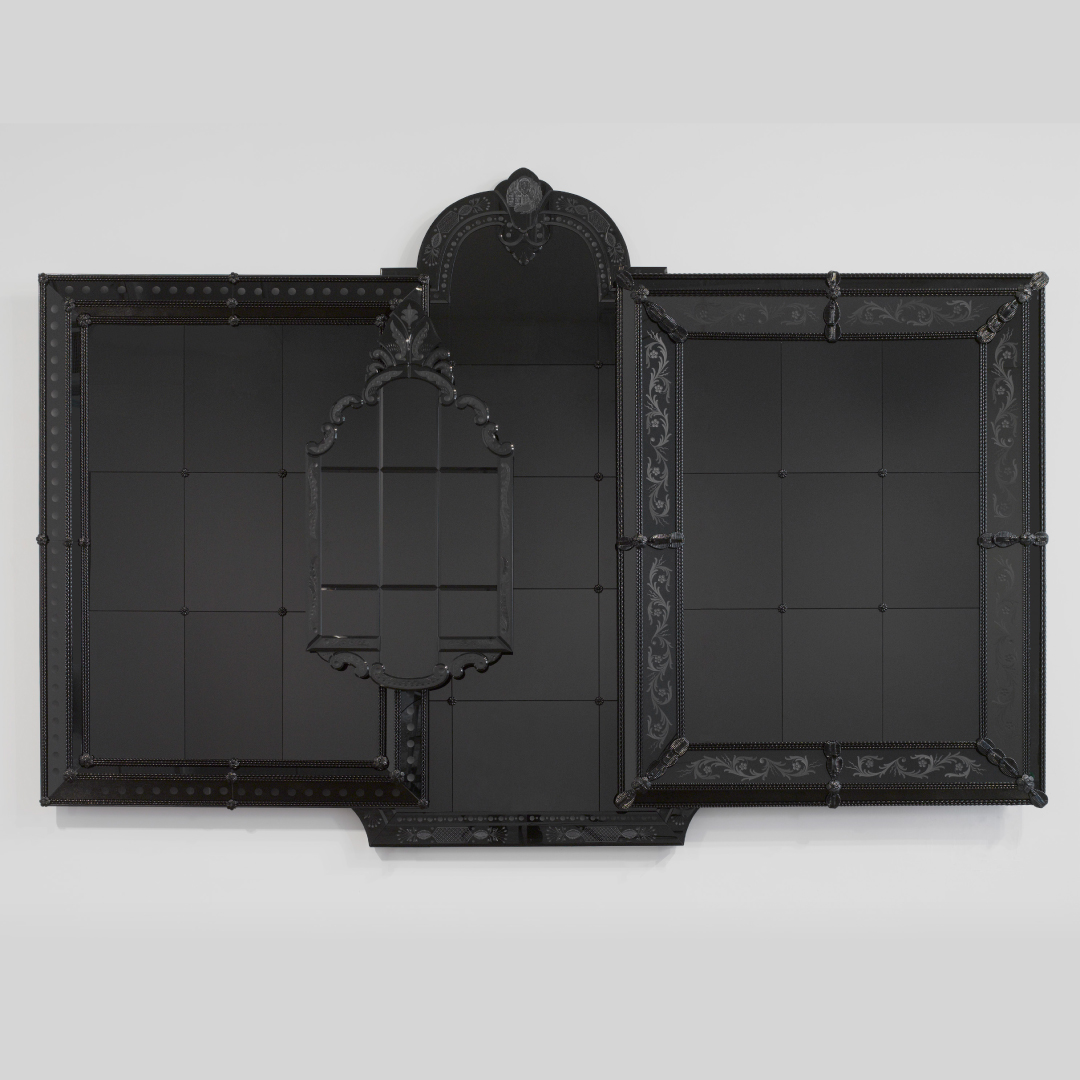 Black glass mirror